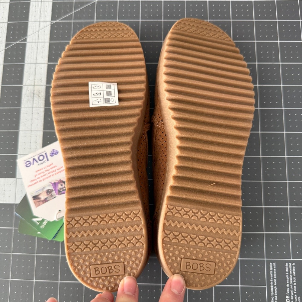 Skechers Bobs Suede Slip-On Flats in Light Brown - Picture 6 of 7